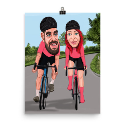 Fahrrad Karikatur auf Posterdruck