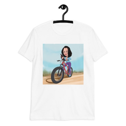 Fahrrad Karikatur auf T-Shirt Druck
