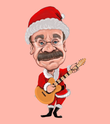 Lustige Weihnachtsmann-Hintergrund-Karikatur